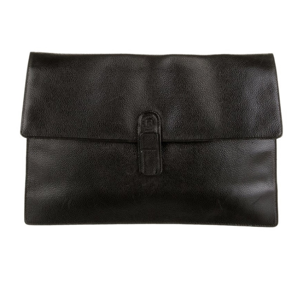 ❌ sold ❌ 💯Vintage Fendi Black Leather Portfolio